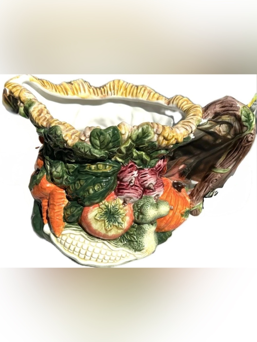 Hand-Painted Harvest Fruit Pitcher